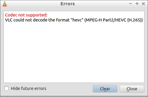 Vlc audio codec not supported