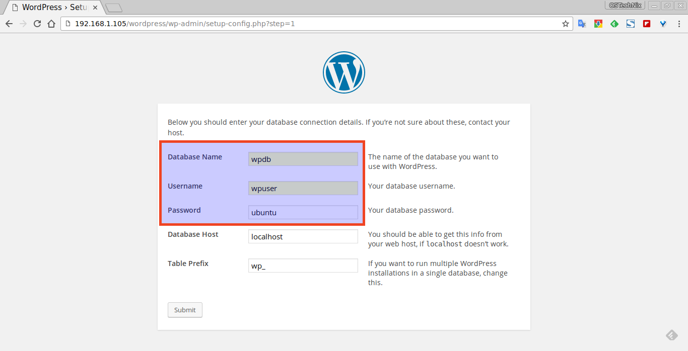 wordpress setup wordpress setup