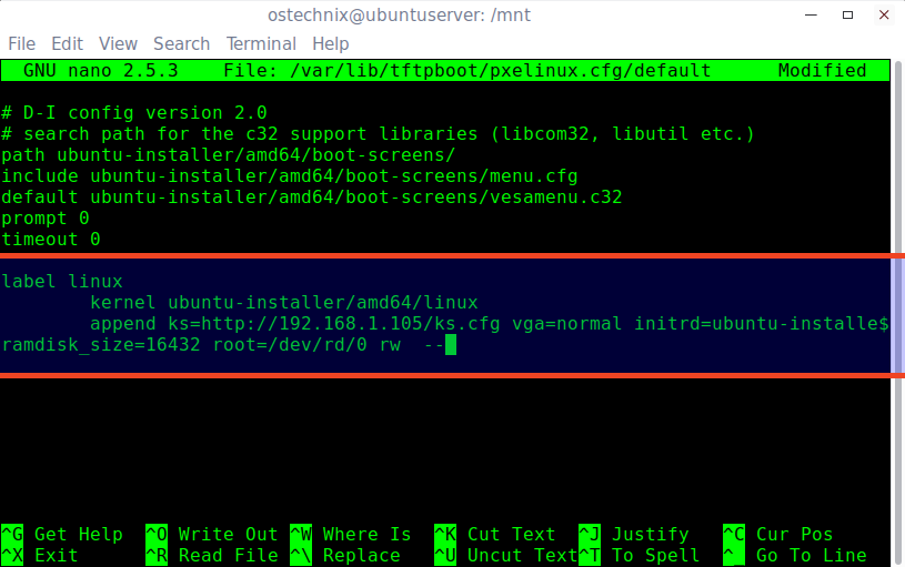ostechnix@ubuntuserver: -mnt_006