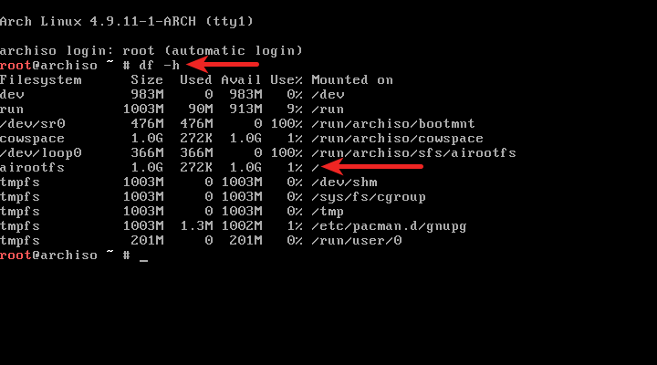 how to free space on arch linux