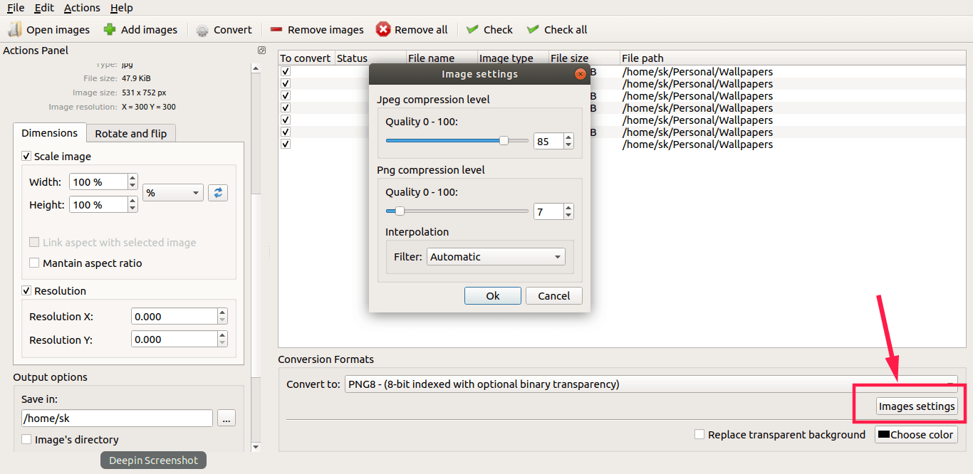 Converseen A Simple Graphical Batch Image Converter And Resizer