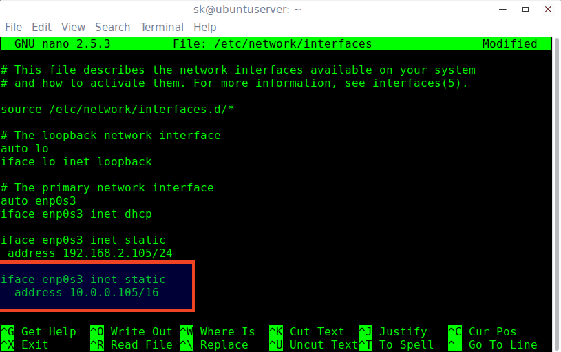 assign ip address to linux interface