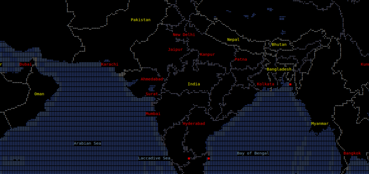 MapSCII - The World Map In Your Terminal