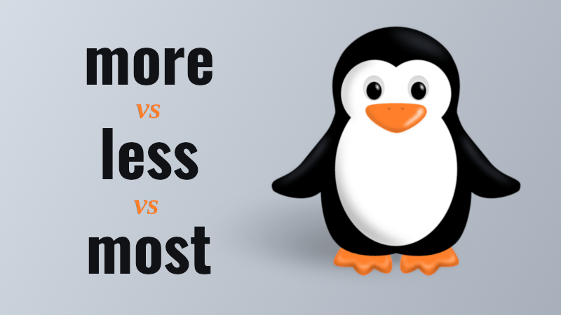 difference between more, less and most commands