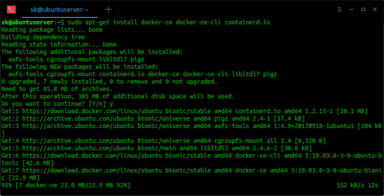 Install docker compose on ubuntu 18.04