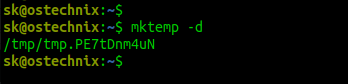 Create temporary directory using mktemp command in Linux