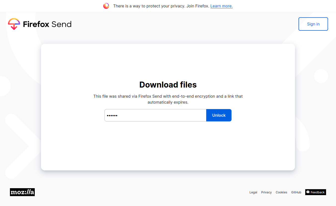 Enter password to unlock download