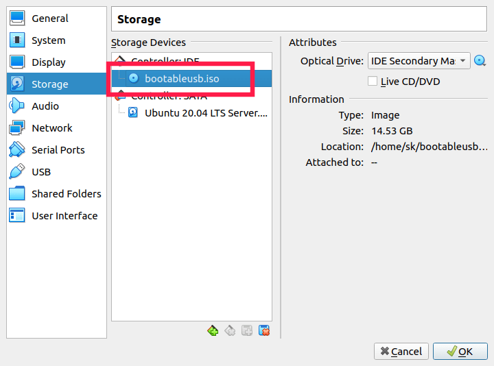 Add ISO in virtualbox storage controller